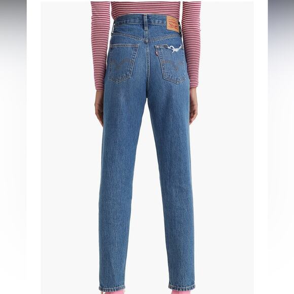NEW Levi’s Jeans High Waisted Mom Jeans Tapered Straight Leg Distressed Women 29 - Picture 4 of 5